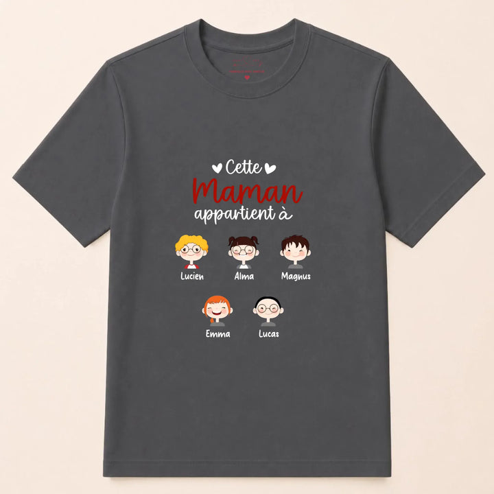 Pull cette maman appartient à T-shirt / Gris Foncé / S