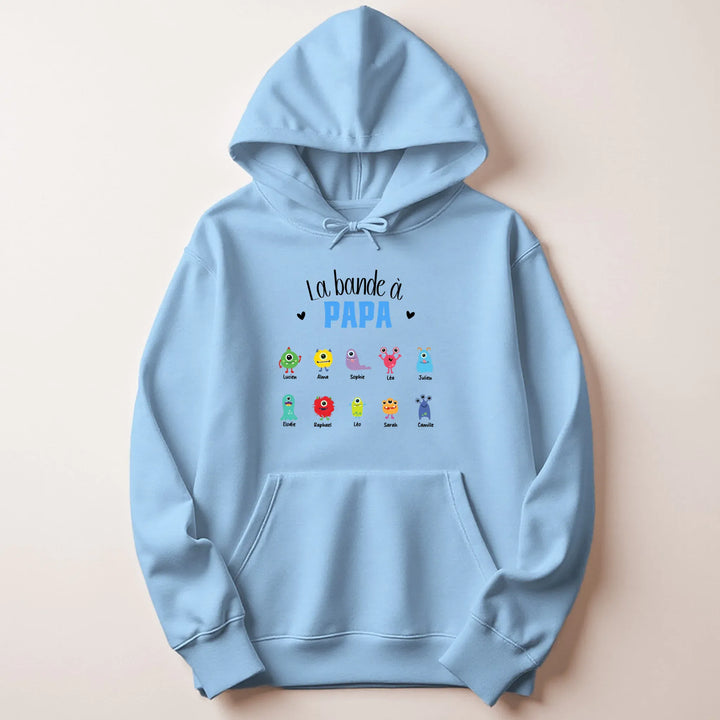 Pull personnalisé la bande à papa Sweat à capuche / Bleu Clair / M