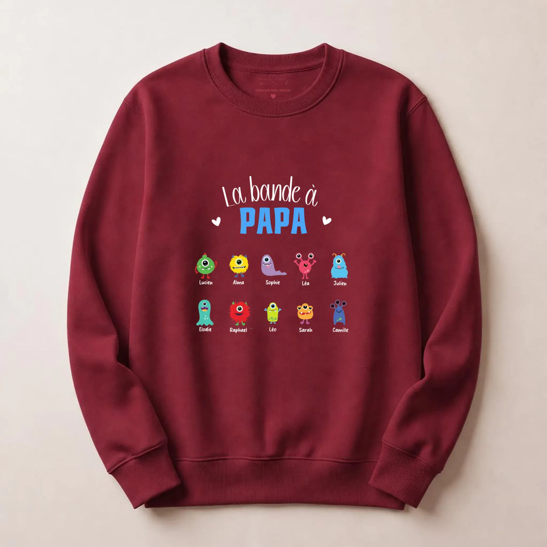 Pull personnalisé la bande à papa Sweatshirt / Bordeaux / S