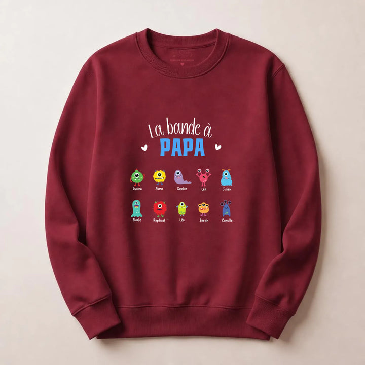 Pull personnalisé la bande à papa Sweatshirt / Bordeaux / S