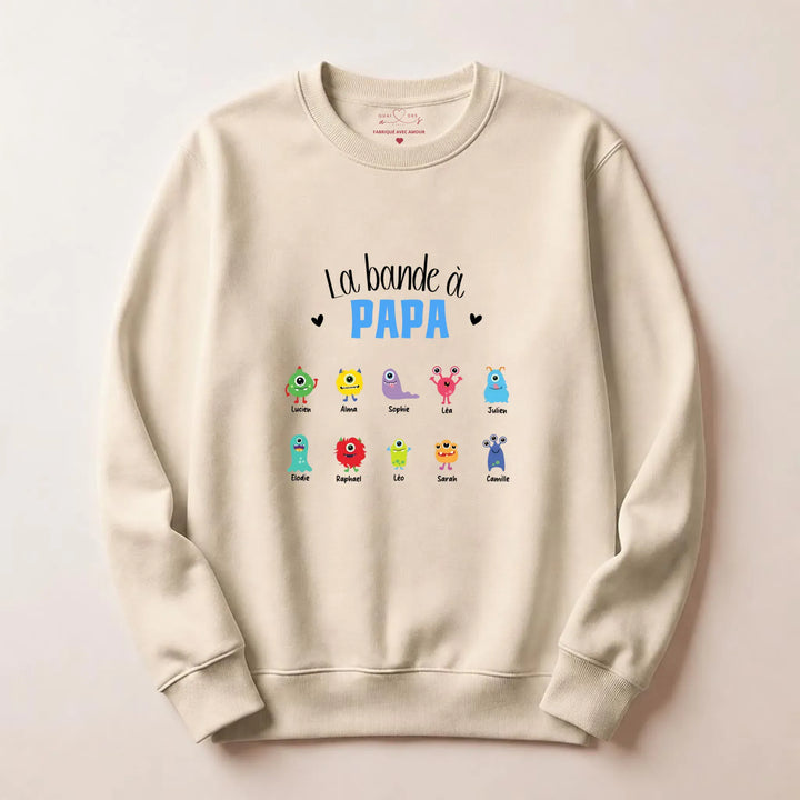 Pull personnalisé la bande à papa Sweatshirt / Beige / S