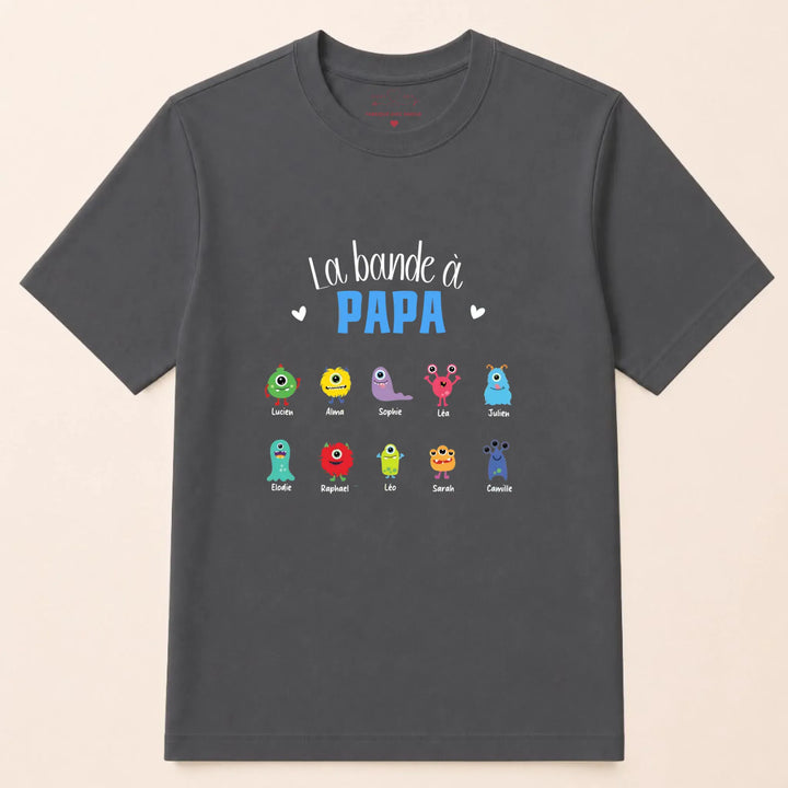 Pull personnalisé la bande à papa T-shirt / Gris Foncé / S