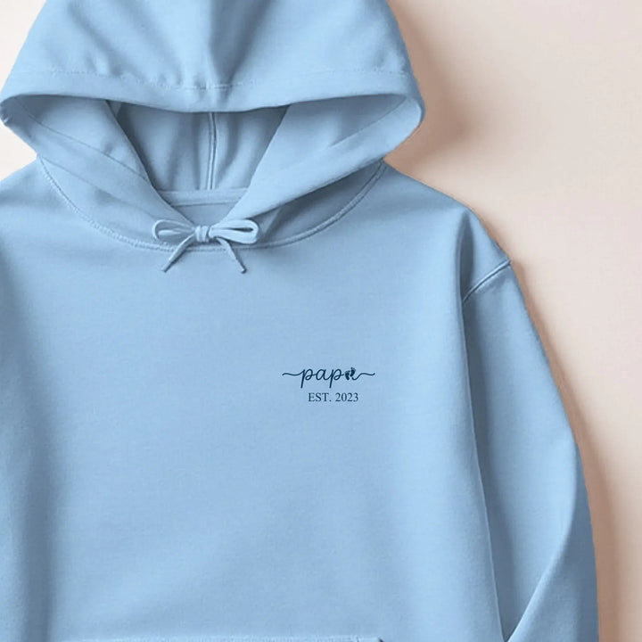 Pull futur papa Sweat à capuche / Bleu Clair / M