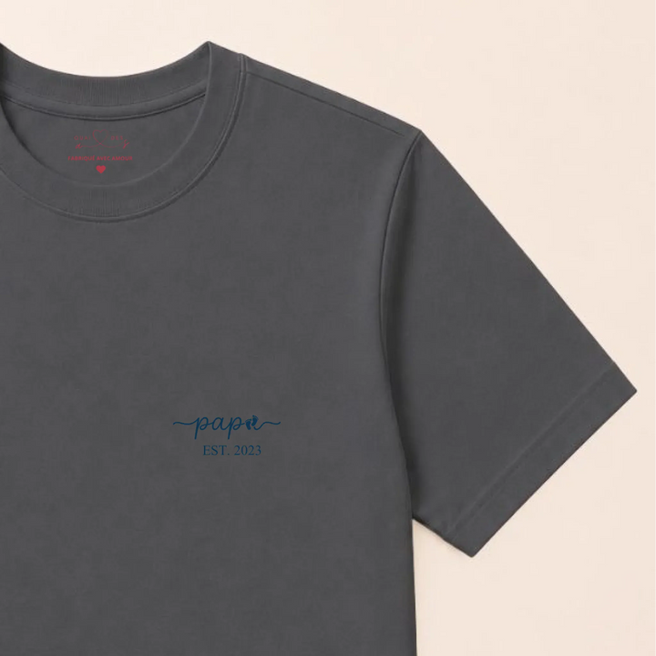 Pull futur papa T-shirt / Gris Foncé / S