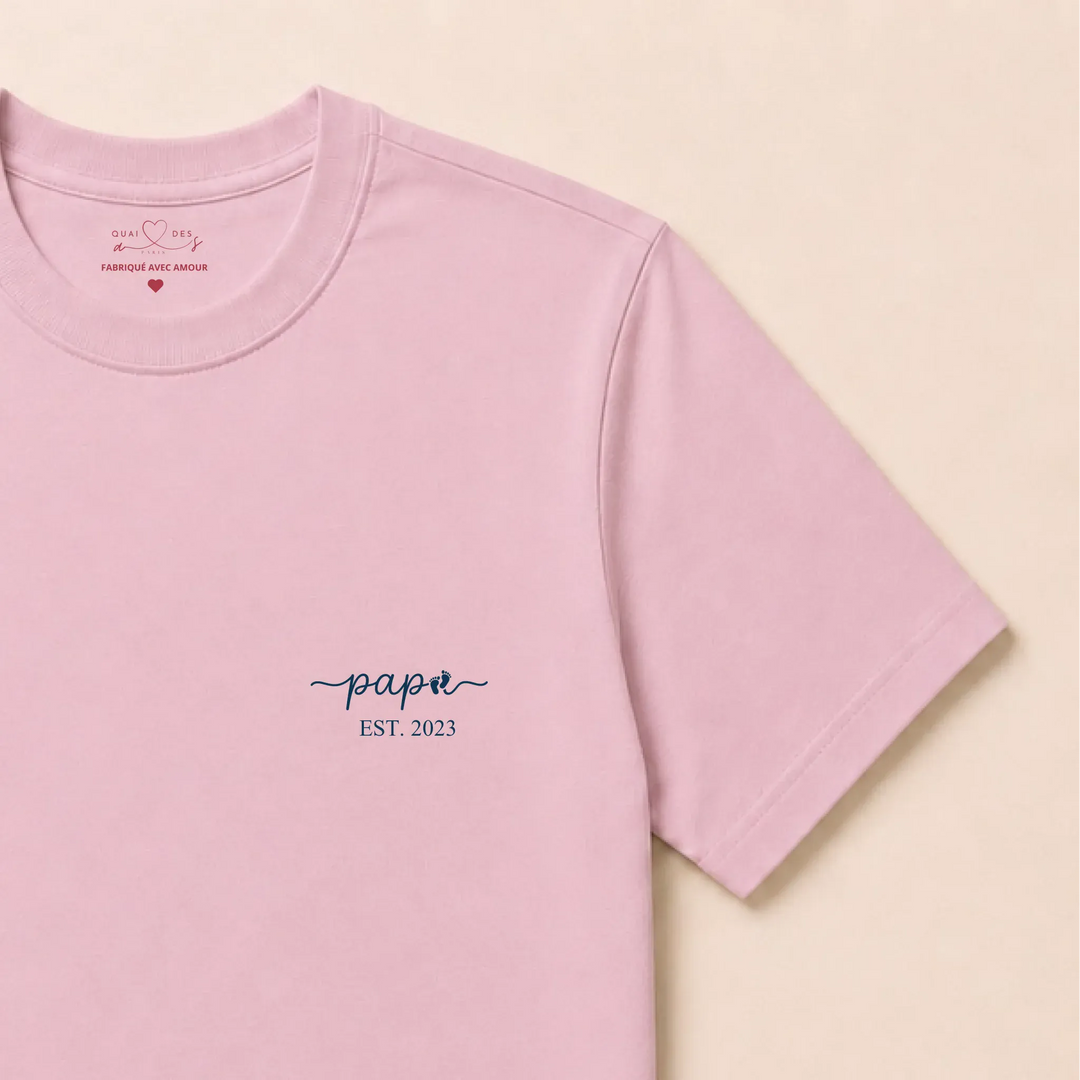 Pull futur papa T-shirt / Rose Clair / S