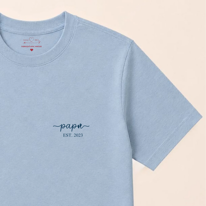 Pull futur papa T-shirt / Bleu Clair / S