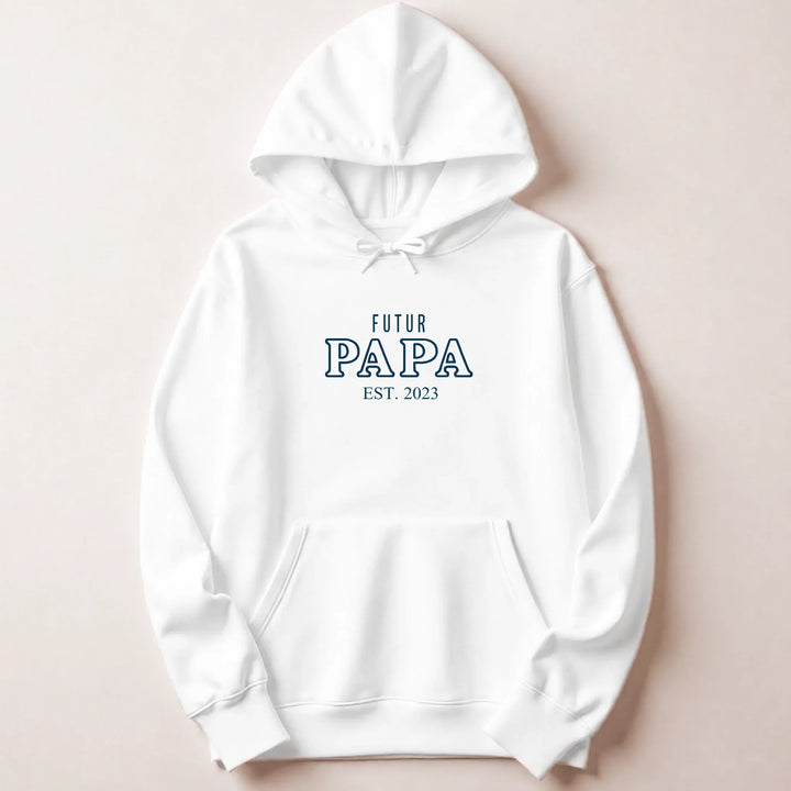 Pull Annonce grossesse papa Sweat à capuche / Blanc / M
