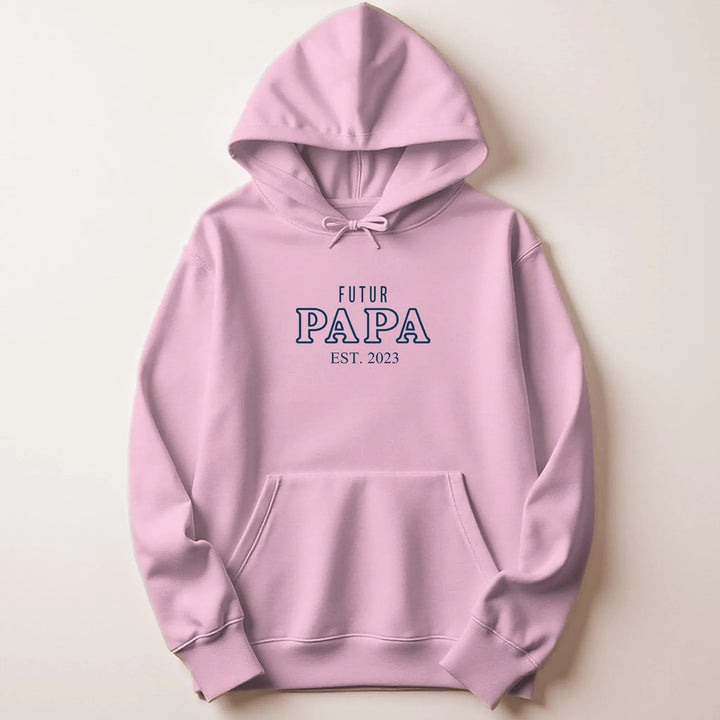 Pull Annonce grossesse papa Sweat à capuche / Rose Clair / M