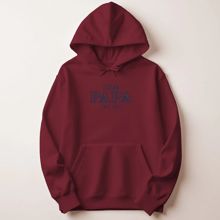 Pull Annonce grossesse papa Sweat à capuche / Bordeaux / M