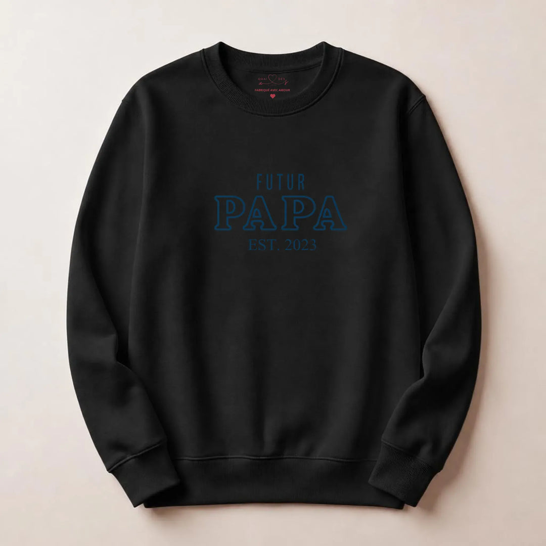 Pull Annonce grossesse papa Sweatshirt / Noir / S
