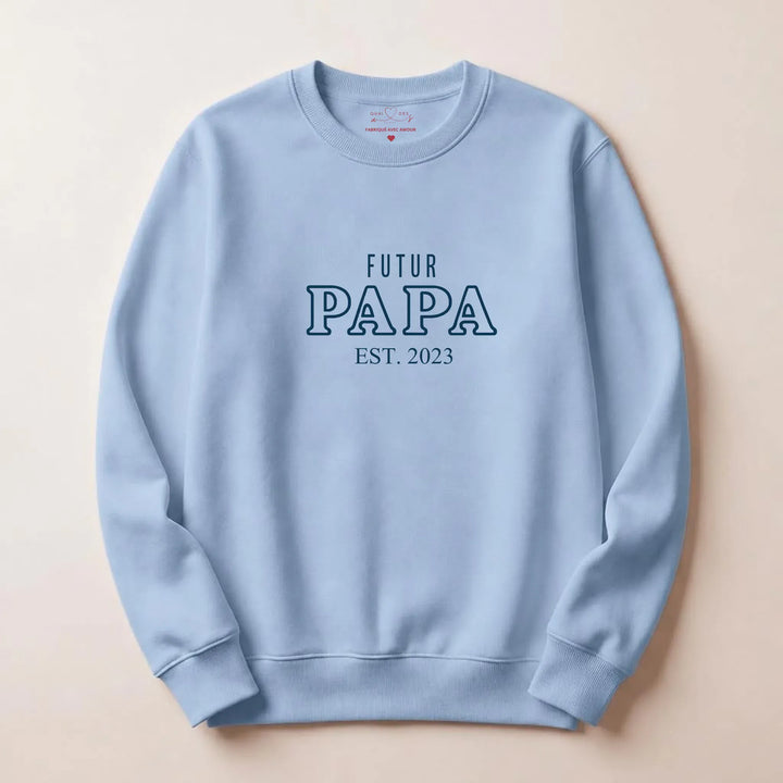 Pull Annonce grossesse papa Sweatshirt / Bleu Clair / S