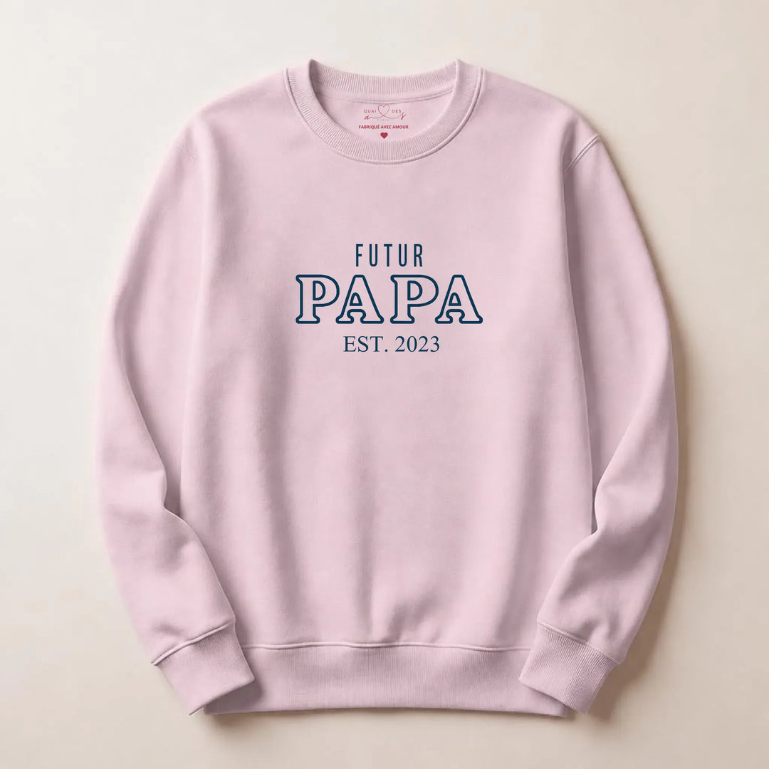 Pull Annonce grossesse papa Sweatshirt / Rose clair / S