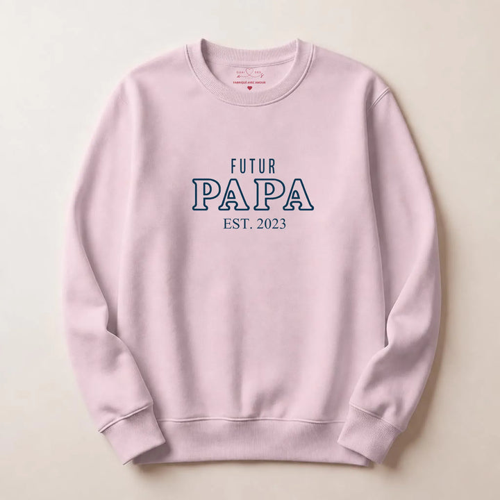 Pull Annonce grossesse papa Sweatshirt / Rose clair / S