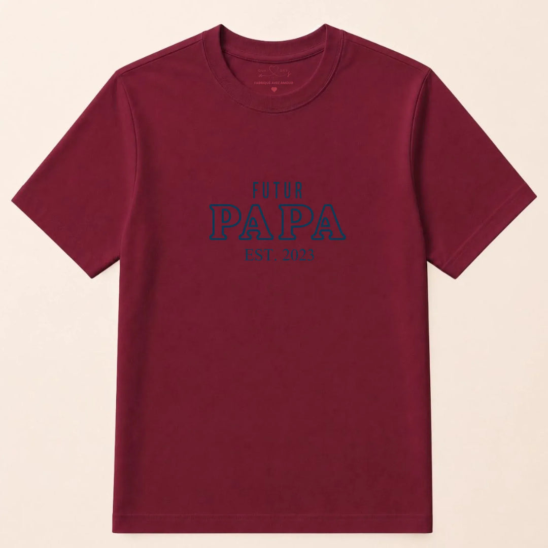 Pull Annonce grossesse papa T-shirt / Bordeaux / S