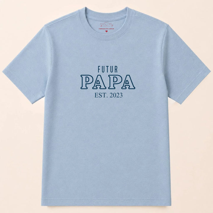 Pull Annonce grossesse papa T-shirt / Bleu Clair / S
