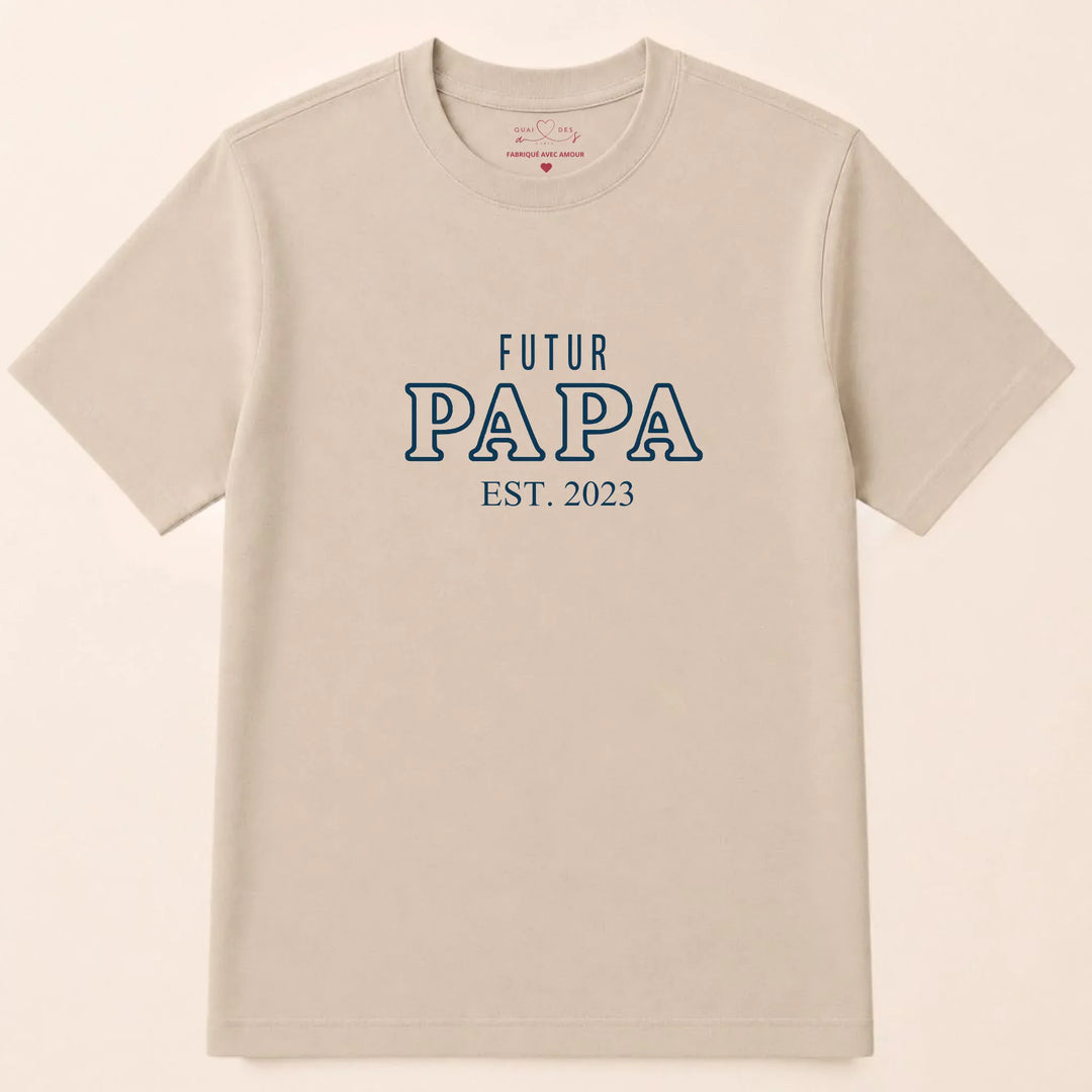 Pull Annonce grossesse papa T-shirt / Beige / S