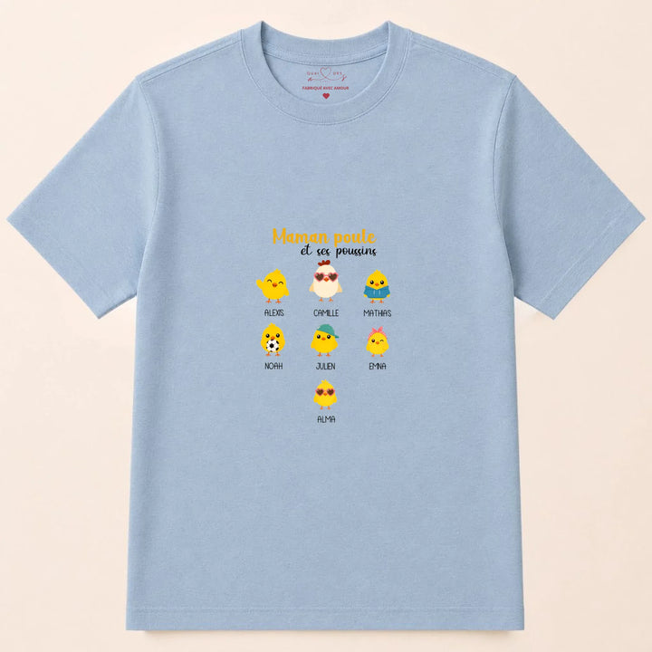 Sweat Maman Poule T-shirt / Bleu Clair / S