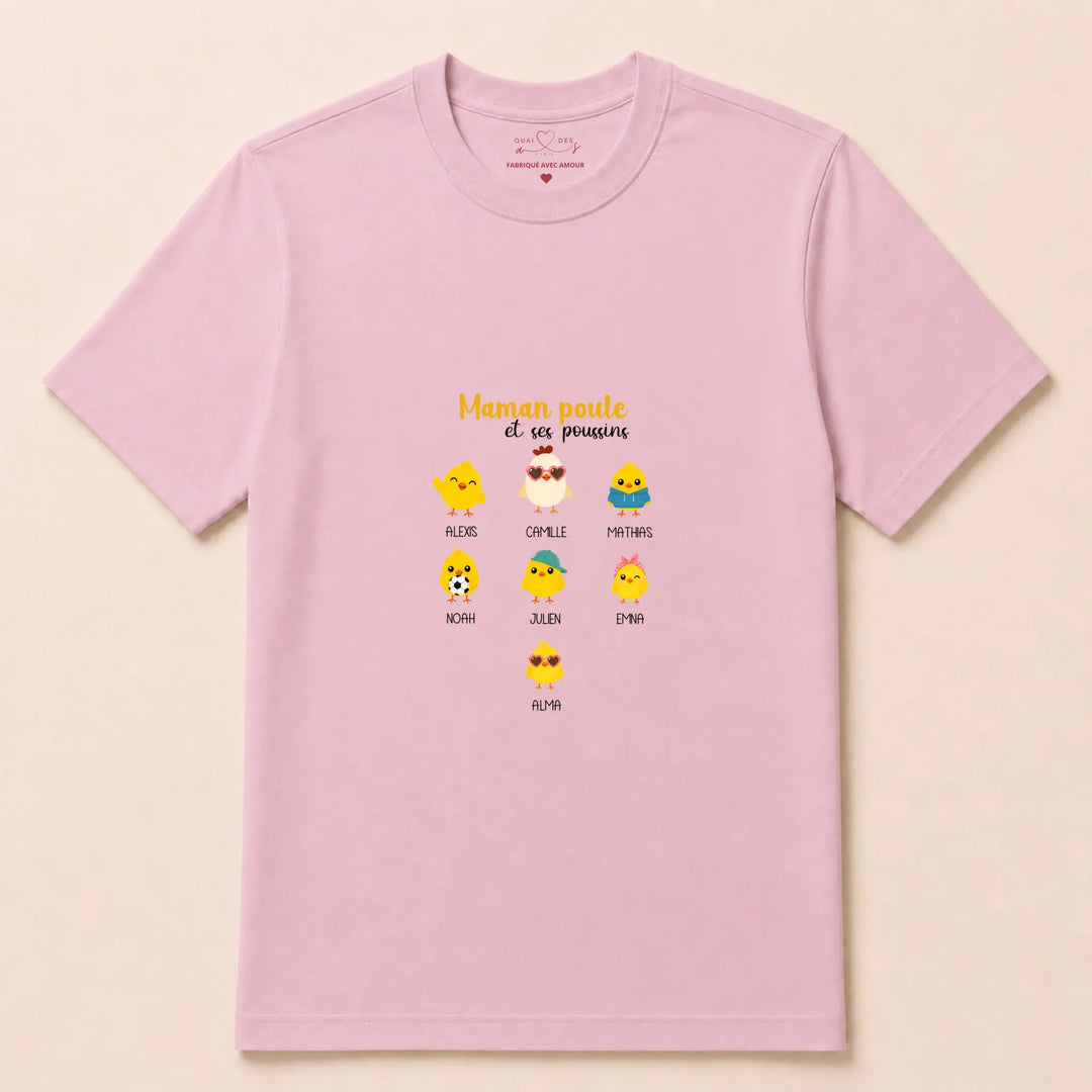 Sweat Maman Poule T-shirt / Rose Clair / S