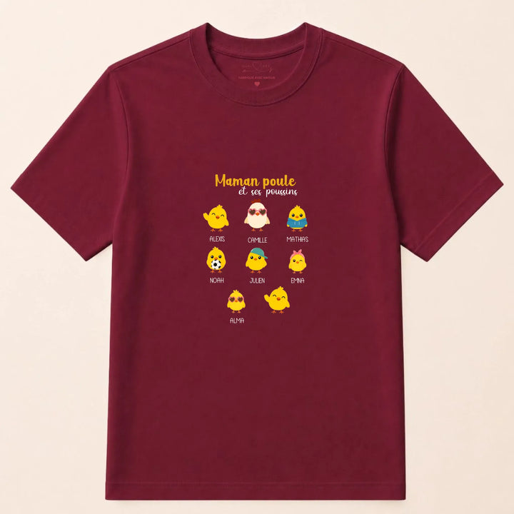 Sweat Maman Poule T-shirt / Bordeaux / S