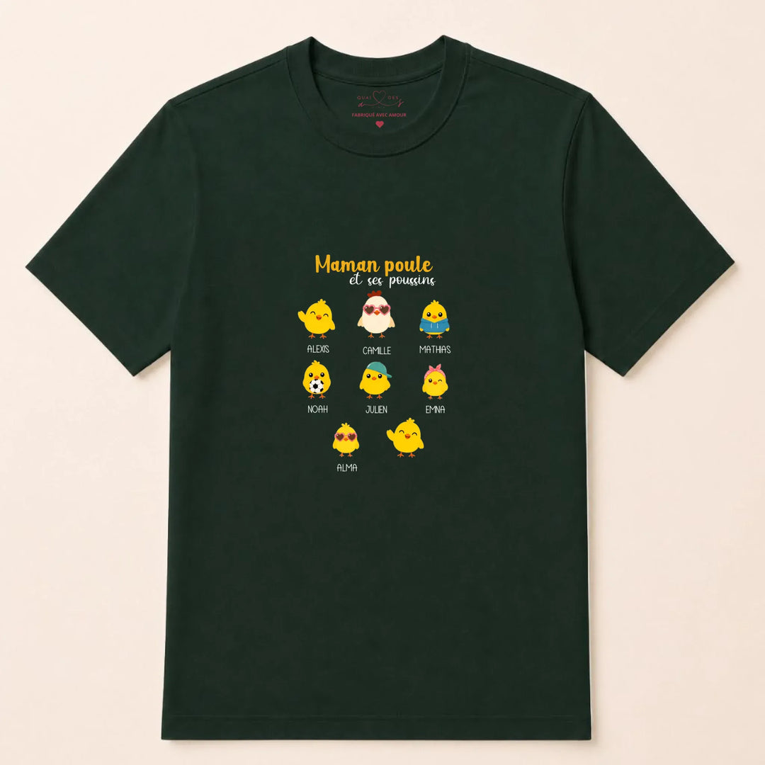 Sweat Maman Poule T-shirt / Vert Forest / S