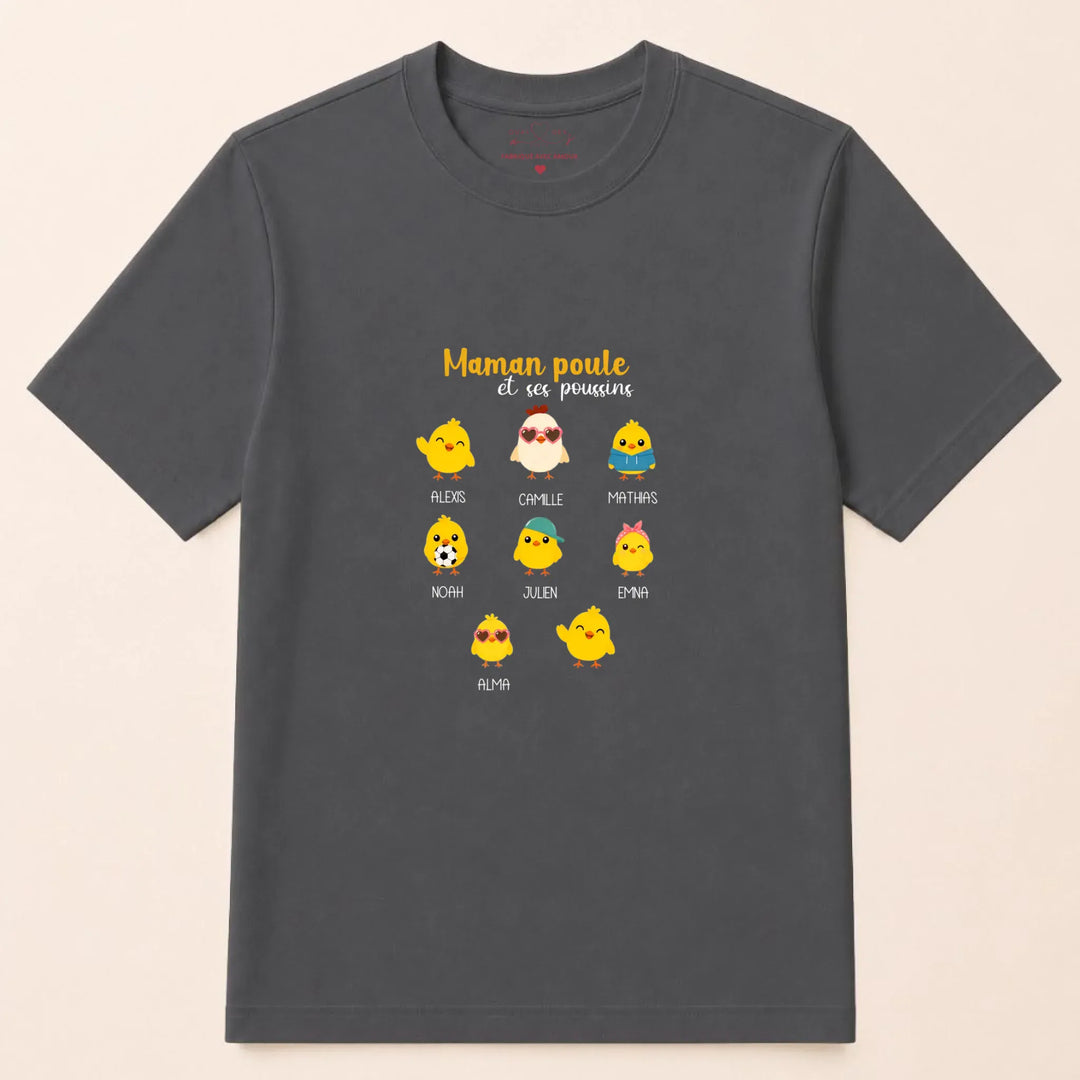 Sweat Maman Poule T-shirt / Gris Foncé / S