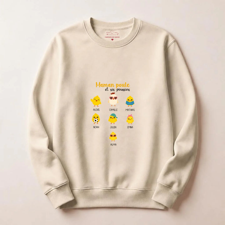 Sweat Maman Poule Sweatshirt / Beige / S