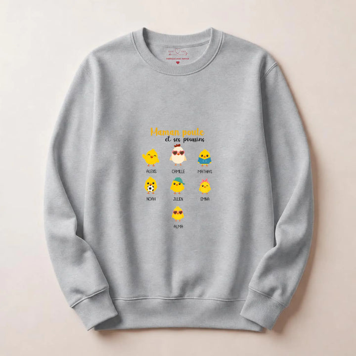 Sweat Maman Poule Sweatshirt / Gris / S