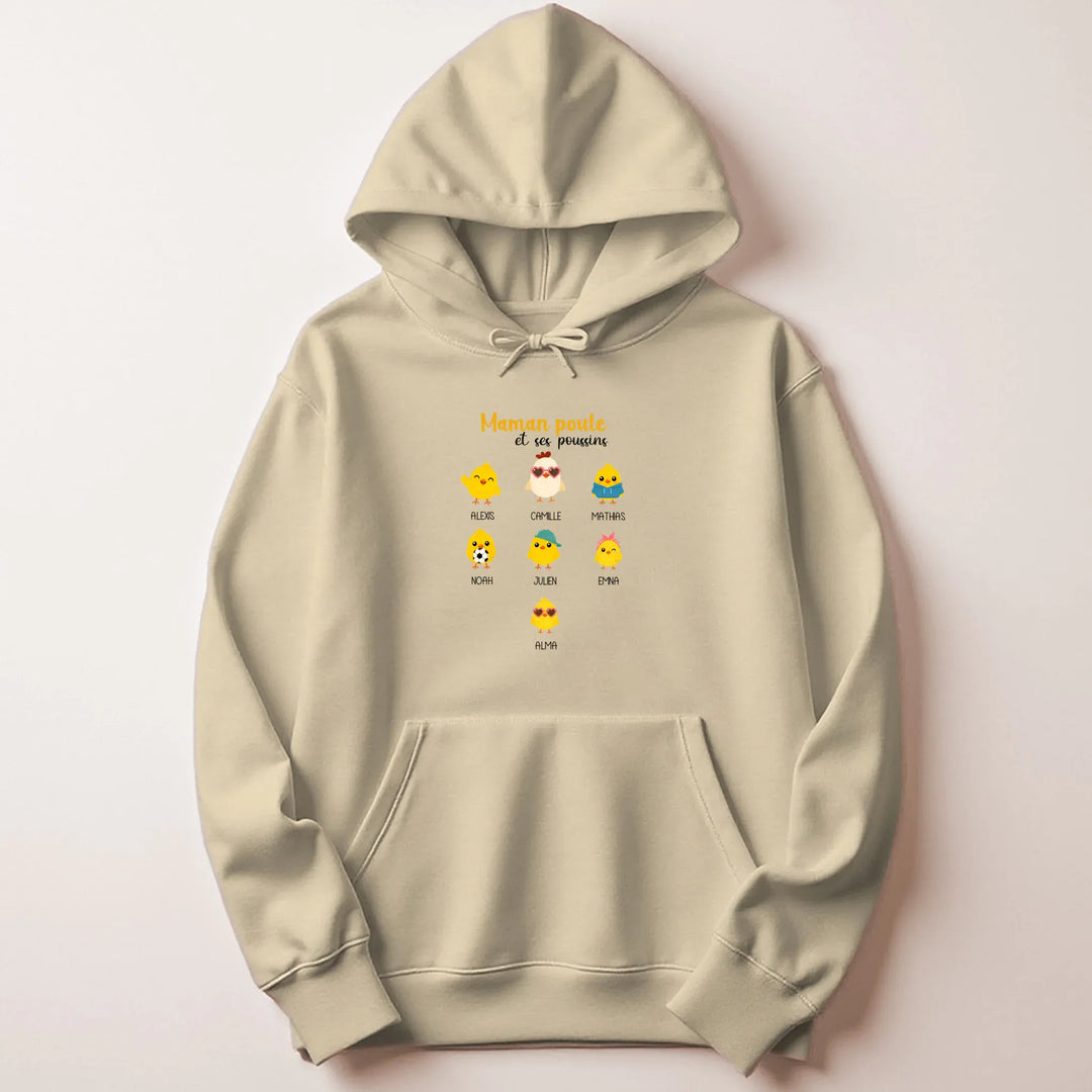 Sweat Maman Poule Sweat à capuche / Beige / M
