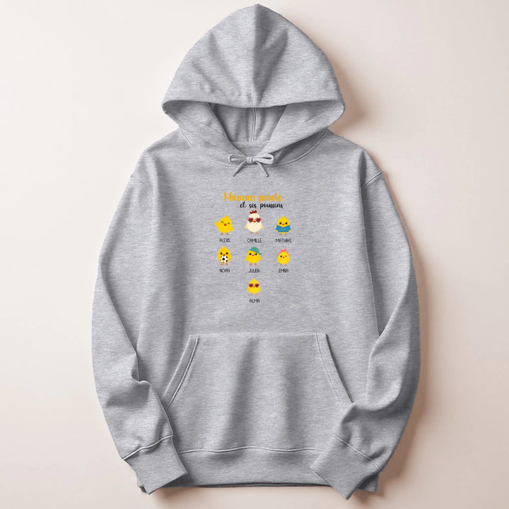 Sweat Maman Poule Sweat à capuche / Gris / M