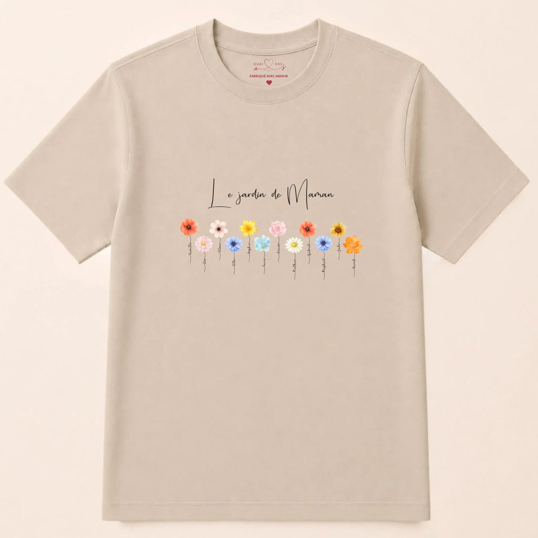 Sweat personnalisé le jardin de maman T-shirt / Beige / S