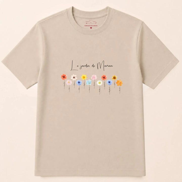 Sweat personnalisé le jardin de maman T-shirt / Beige / S