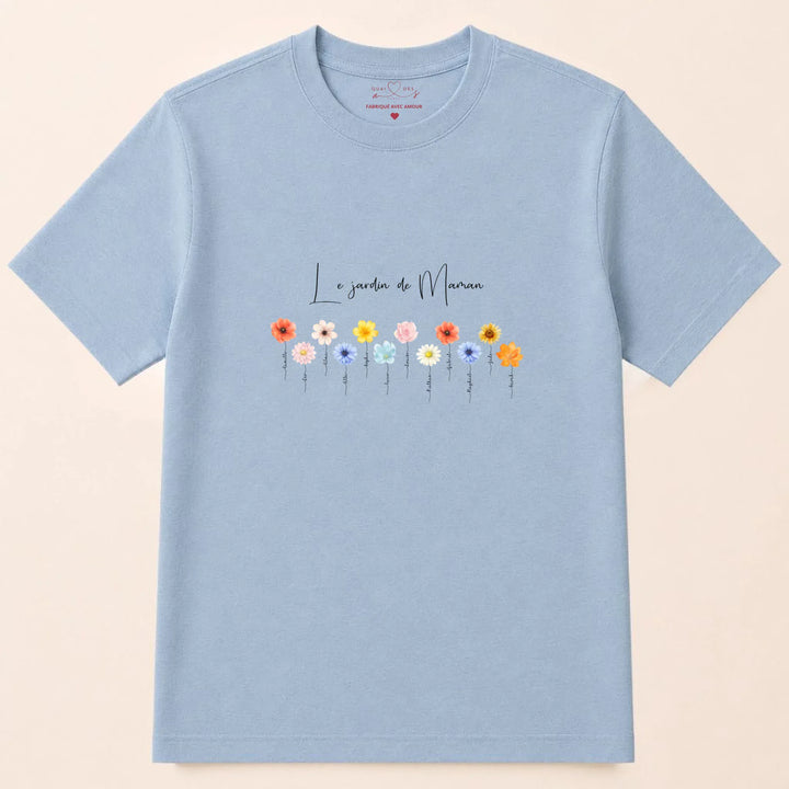 Sweat personnalisé le jardin de maman T-shirt / Bleu Clair / S
