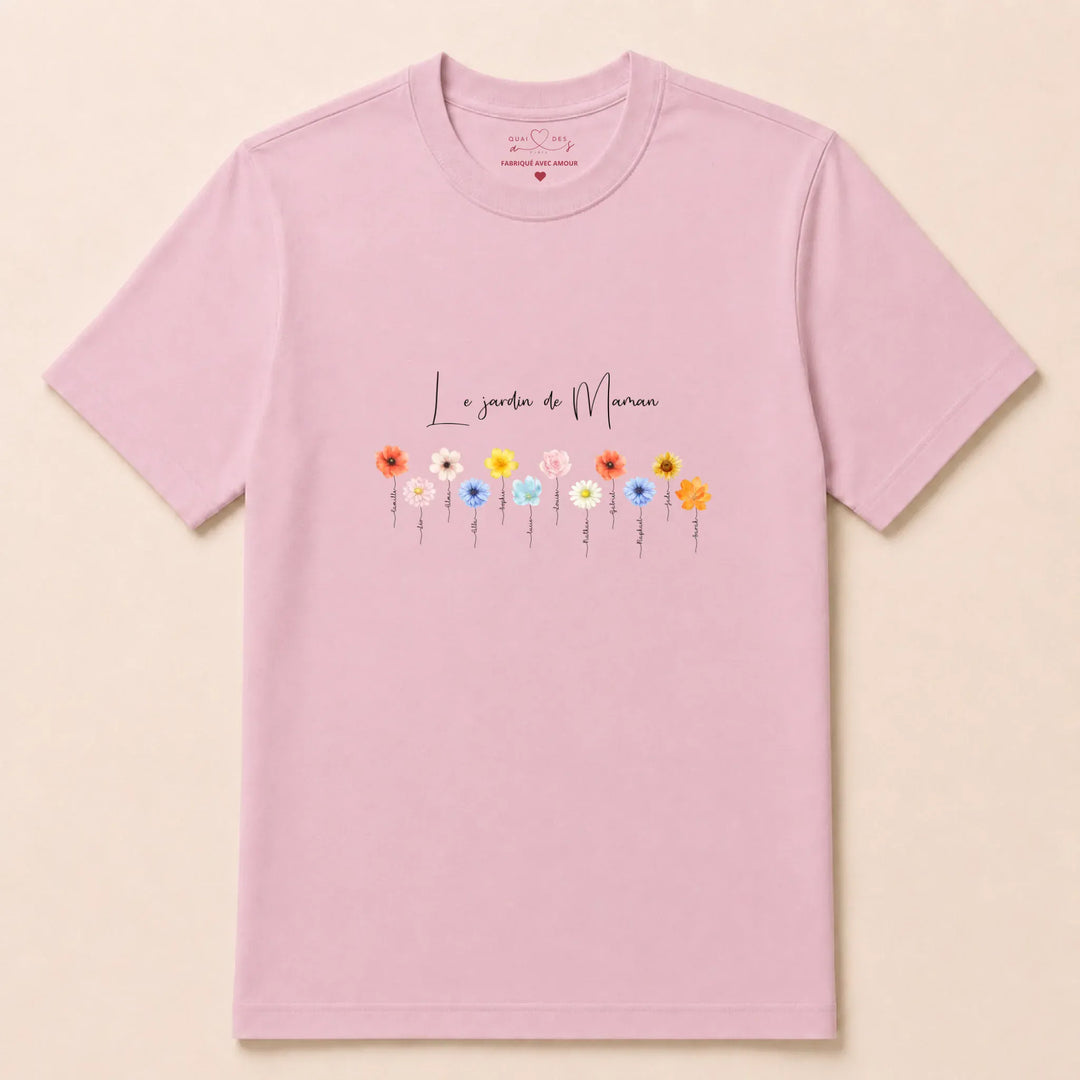 Sweat personnalisé le jardin de maman T-shirt / Rose Clair / S