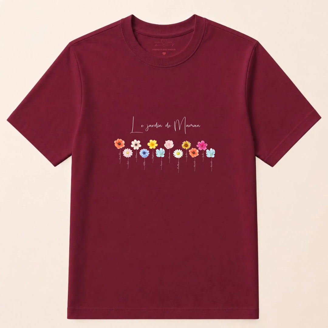 Sweat personnalisé le jardin de maman T-shirt / Bordeaux / S