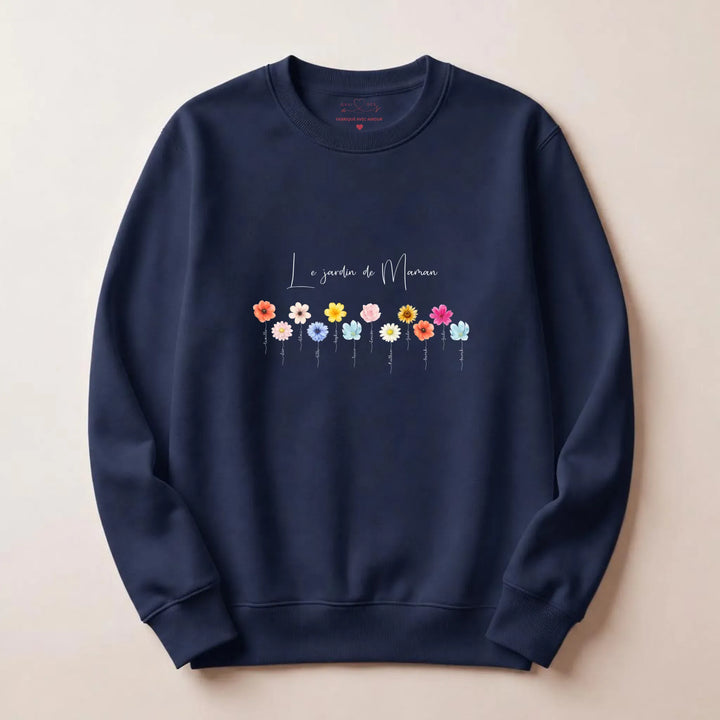 Sweat personnalisé le jardin de maman Sweatshirt / Marine / S