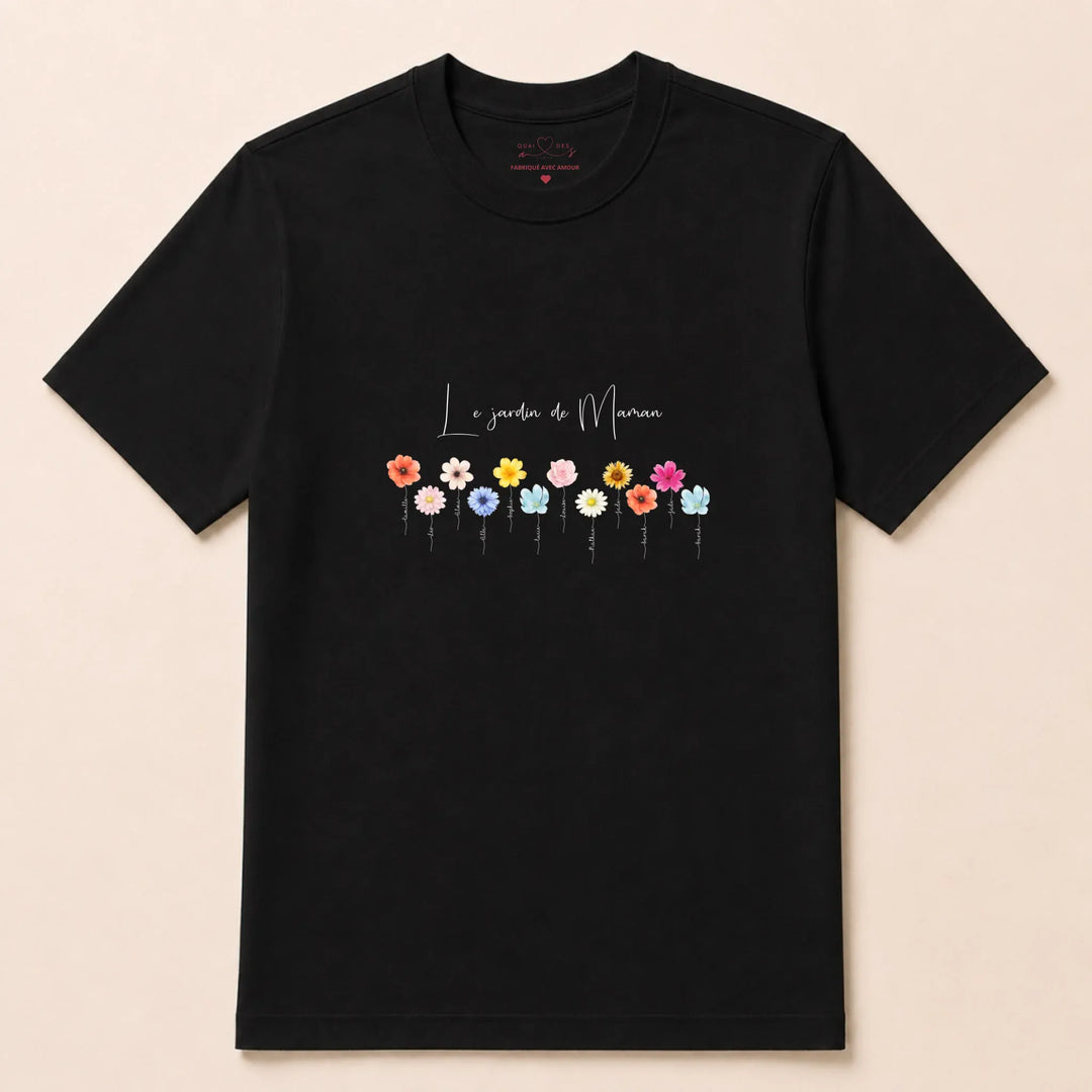 Sweat personnalisé le jardin de maman T-shirt / Noir / S