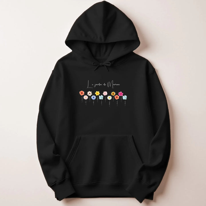 Sweat personnalisé le jardin de maman Sweat à capuche / Noir / M