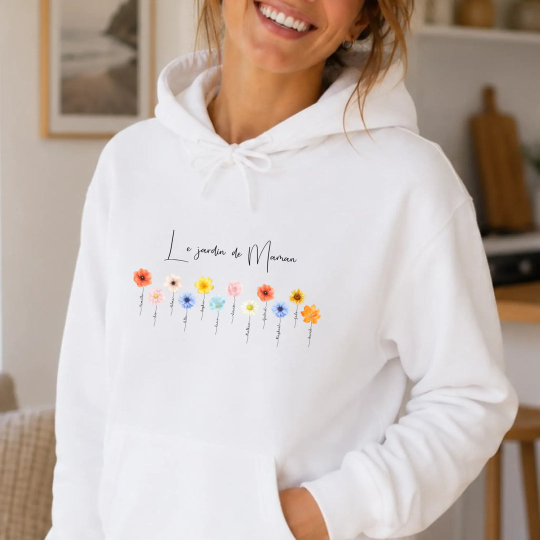 Sweat personnalisé le jardin de maman