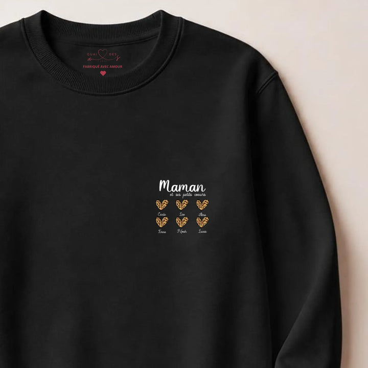 Sweat fête des mères personnalisé Sweatshirt / Noir / S