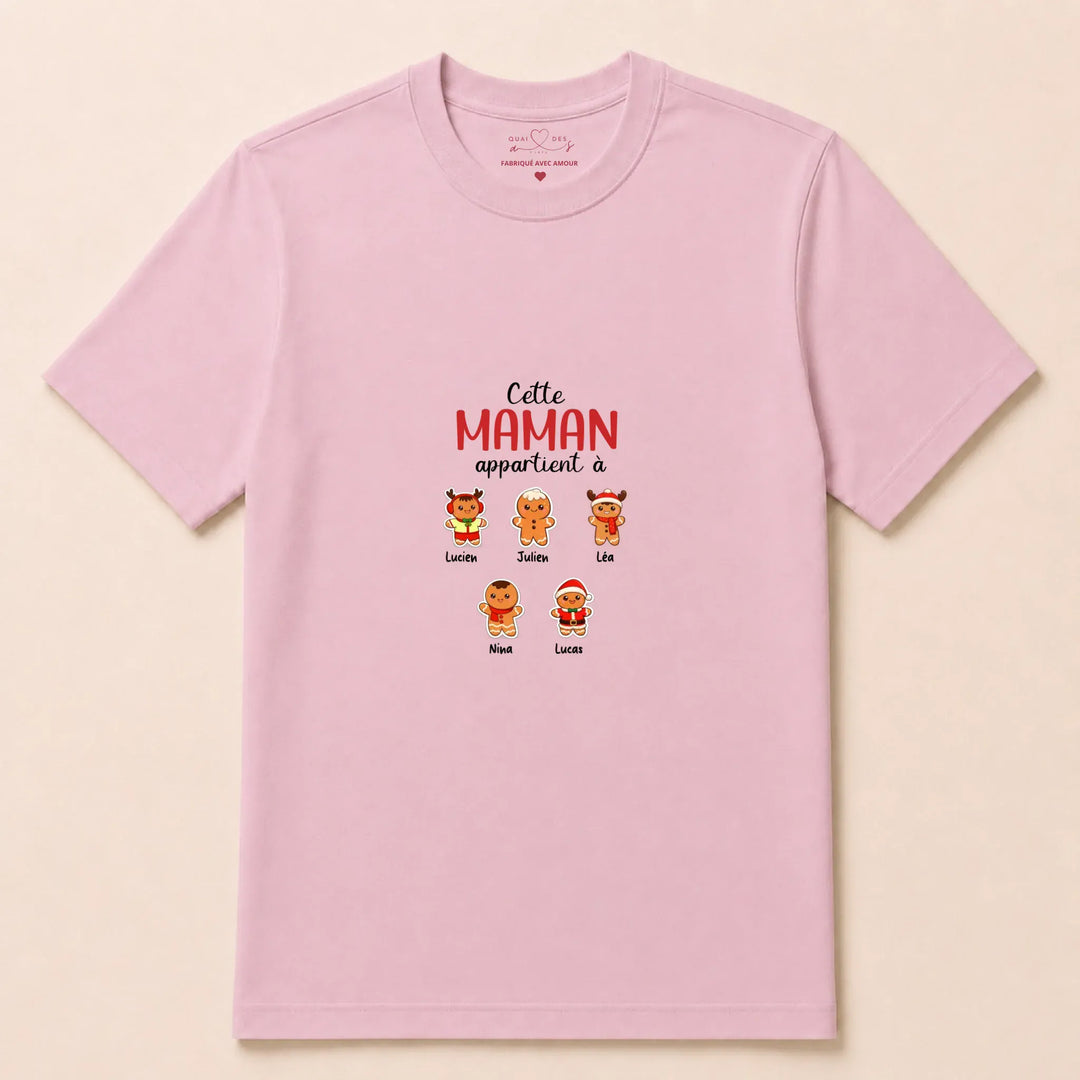 Sweat personnalisé maman noel T-shirt / Rose Clair / S