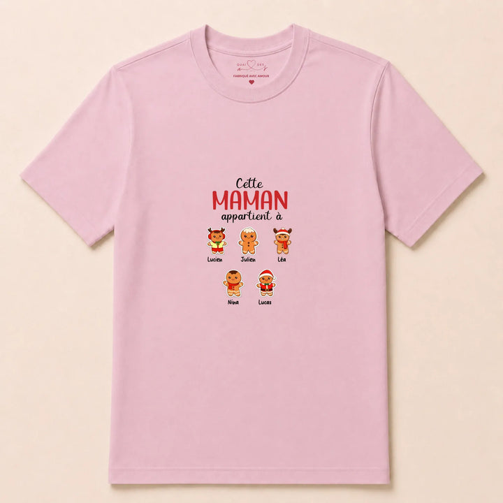Sweat personnalisé maman noel T-shirt / Rose Clair / S