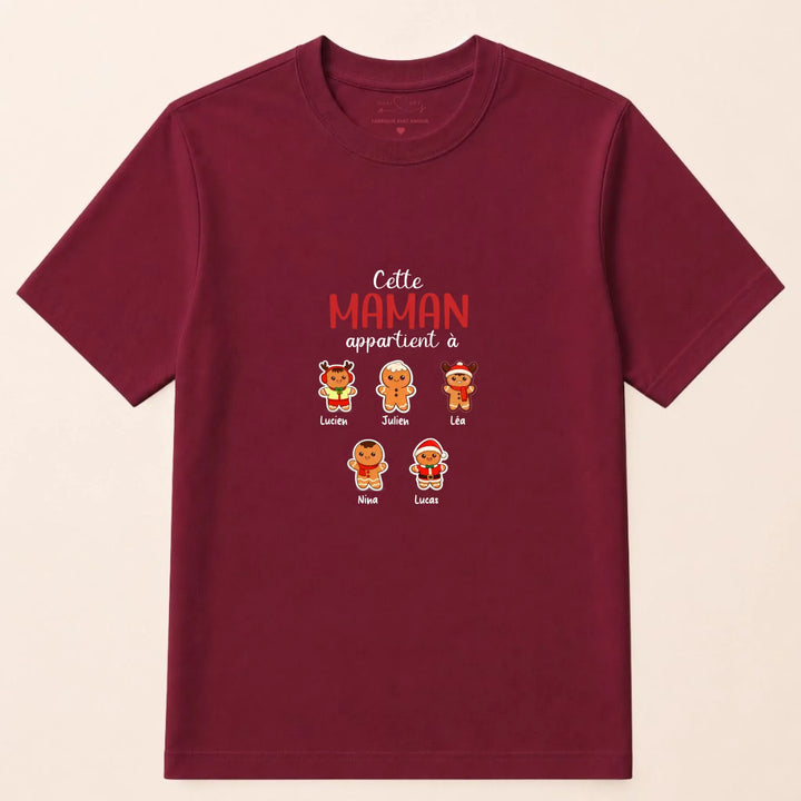 Sweat personnalisé maman noel T-shirt / Bordeaux / S
