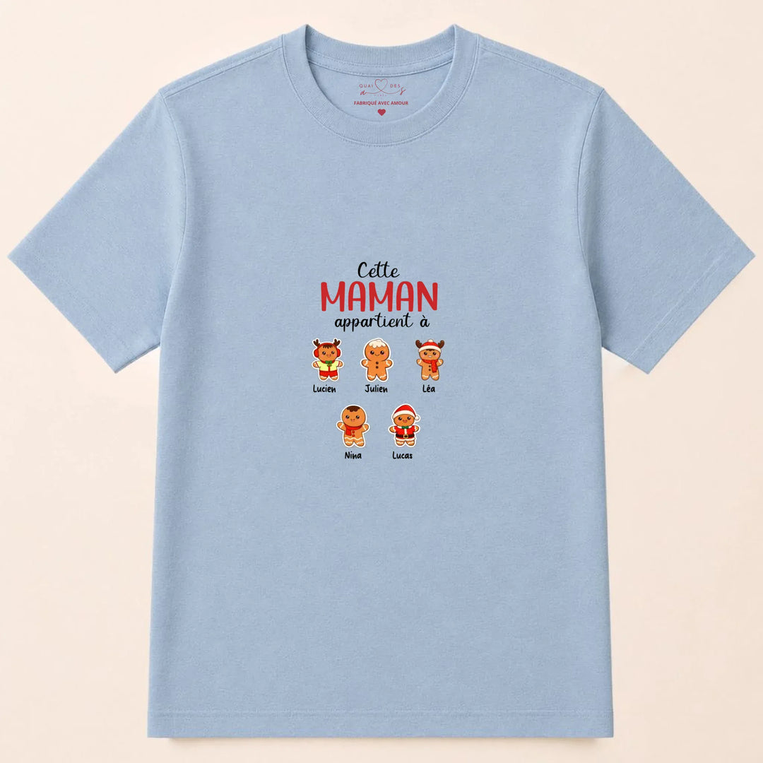 Sweat personnalisé maman noel T-shirt / Bleu Clair / S