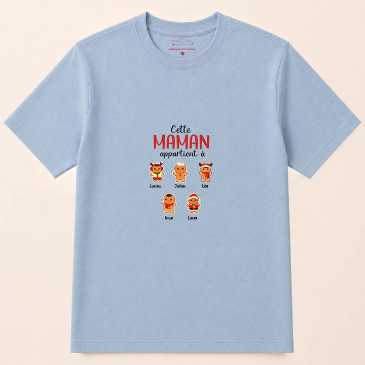 Sweat personnalisé maman noel T-shirt / Bleu Clair / S