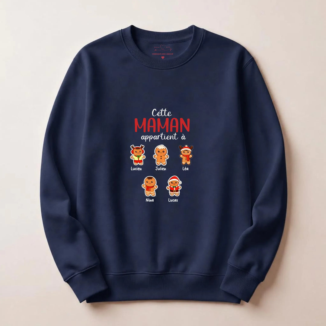 Sweat personnalisé maman noel Sweatshirt / Marine / S