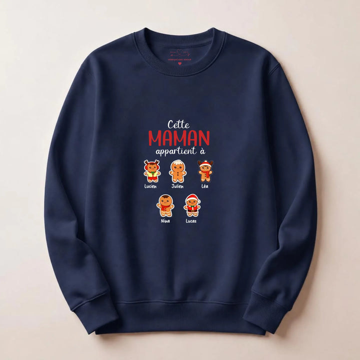 Sweat personnalisé maman noel Sweatshirt / Marine / S