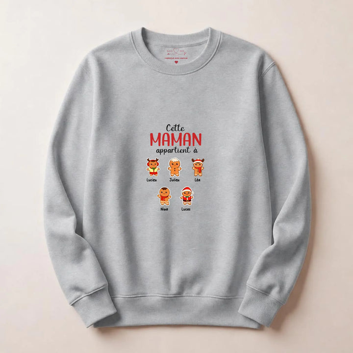 Sweat personnalisé maman noel Sweatshirt / Gris / S