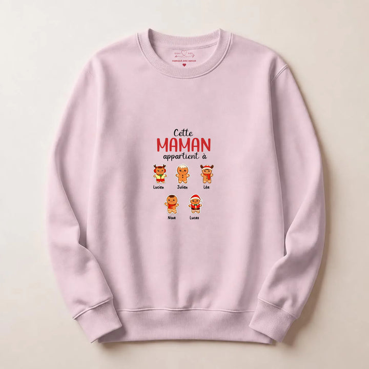 Sweat personnalisé maman noel Sweatshirt / Rose clair / S