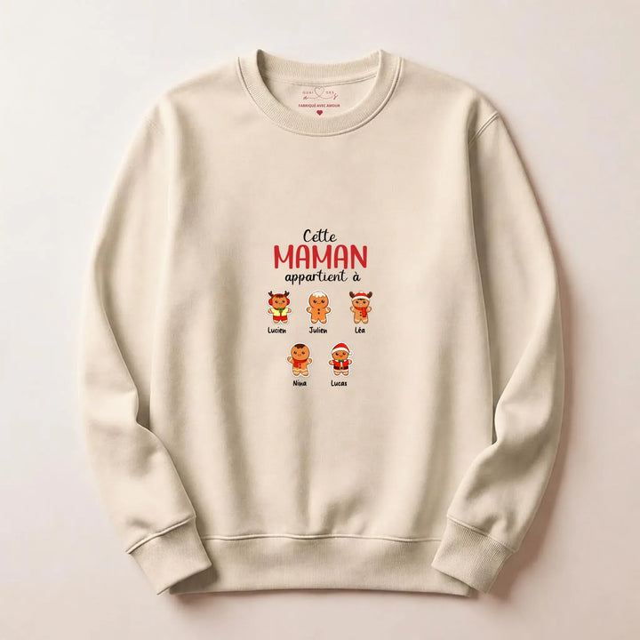 Sweat personnalisé maman noel Sweatshirt / Beige / S