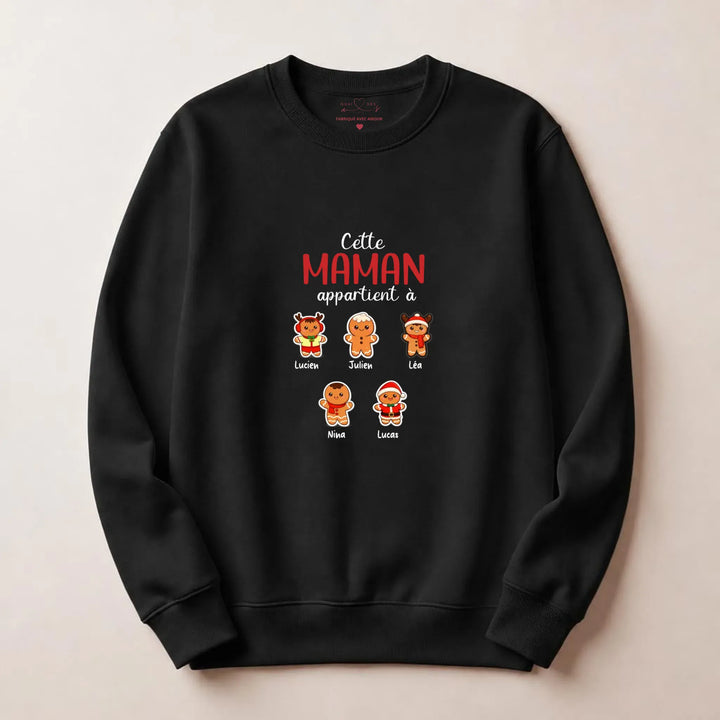 Sweat personnalisé maman noel Sweatshirt / Noir / S
